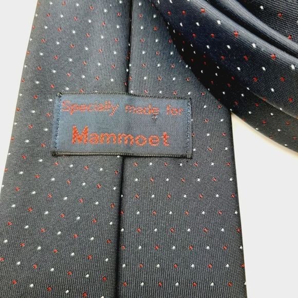MAMMOET Rare Vintage Embroidered Woolly Mammoth Navy Blue Men's Necktie - Picture 8 of 10